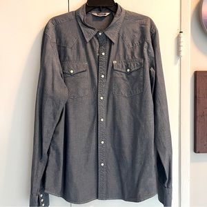 Salt Valley Western Blue Button Down Size XL